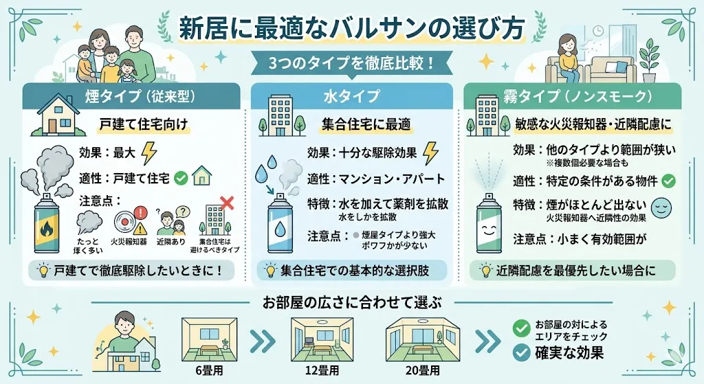 新居に最適なバルサンの種類選び
