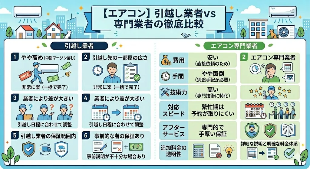 【エアコン】引越し業者vs専門業者の徹底比較