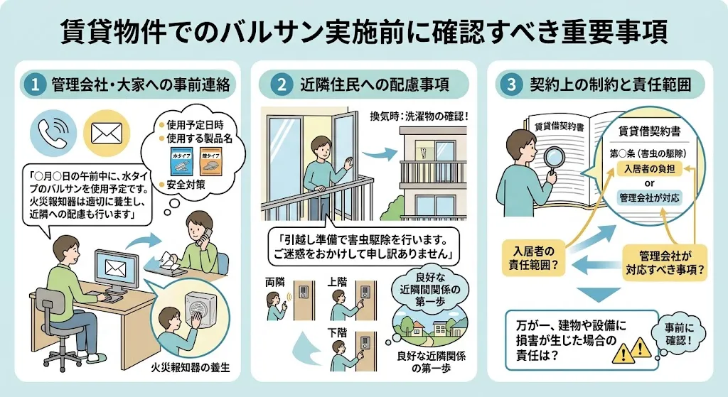 賃貸物件でのバルサン実施前に確認すべき重要事項