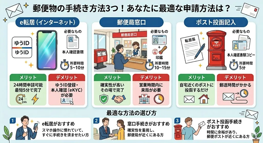 郵便物の手続き方法3つ！