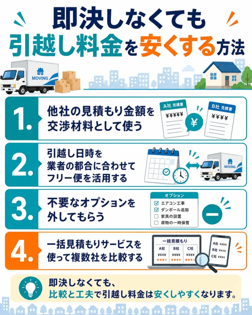 即決しなくても引越し料金を安くする方法