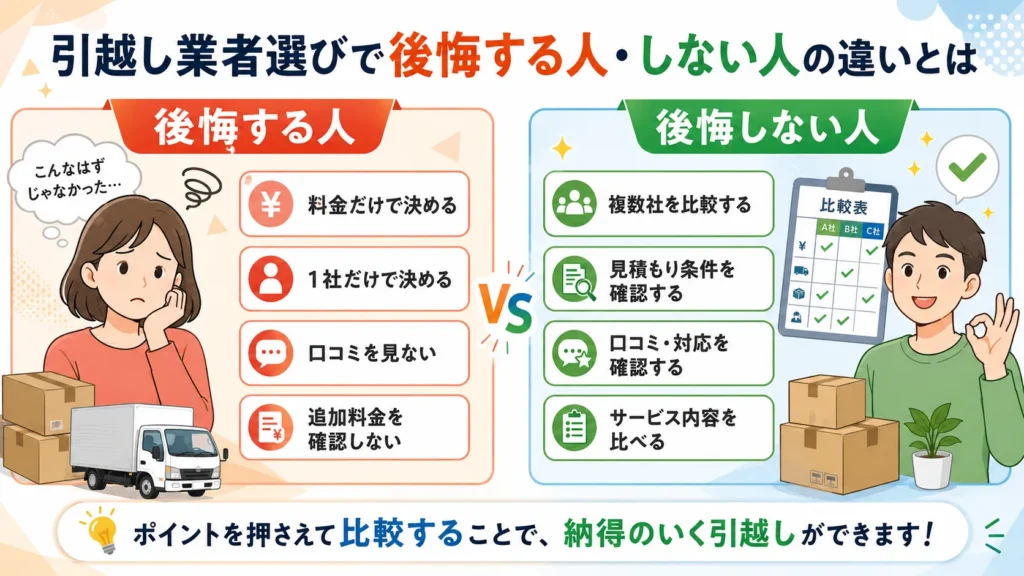 引越し業者選びで後悔する人・しない人の違い