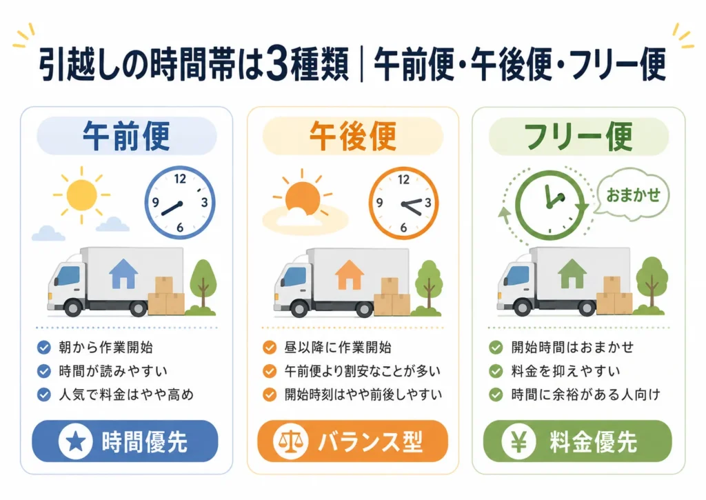 午前便・午後便・フリー便