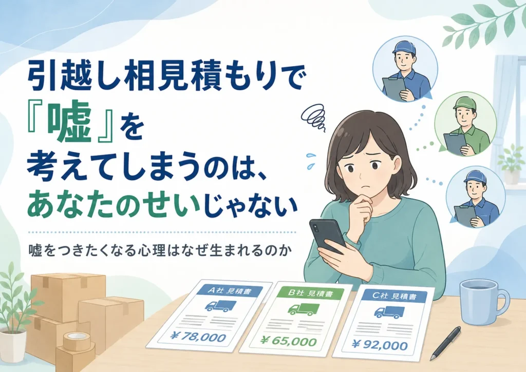 引越し相見積もりで「嘘」を考えてしまうのは、あなたのせいじゃない