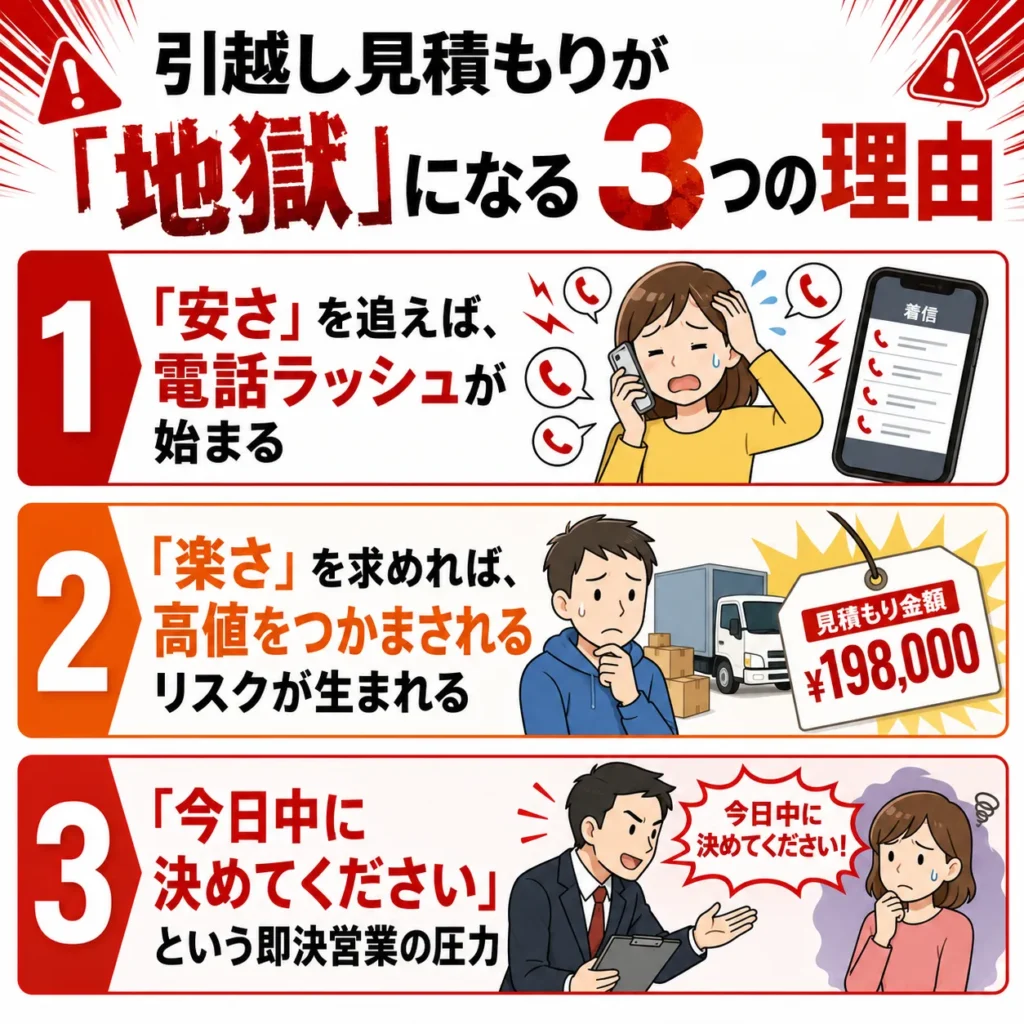 引越し見積もりが「地獄」になる3つの理由