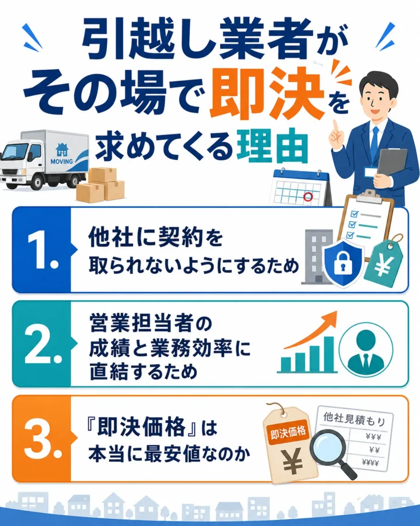 引越し業者がその場で即決を求めてくる理由